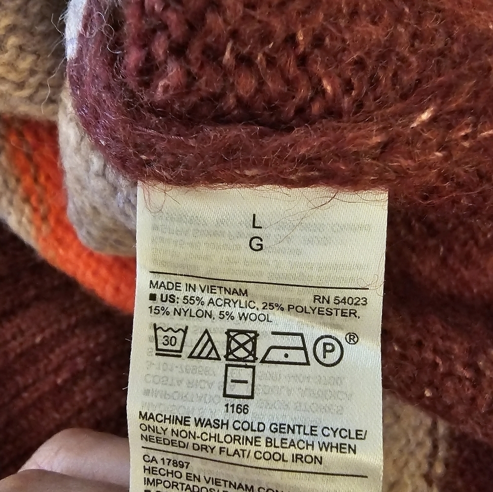 Nwt Old Navy Large Wool Blend Color Block Pullove… - image 4